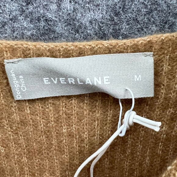 Everlane Crop Top Womens M Camel Tan Wool Yak Tank Square Neck Cozy Stretch NEW - Picture 7 of 11
